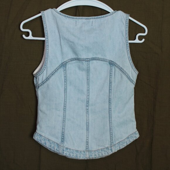 Madewell Light-Wash Denim Sleeveless Top 00 - Picture 4 of 4